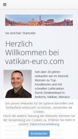 Vorschau der mobilen Webseite www.vatikan-euro.com, Münzenversand Karsten Raue