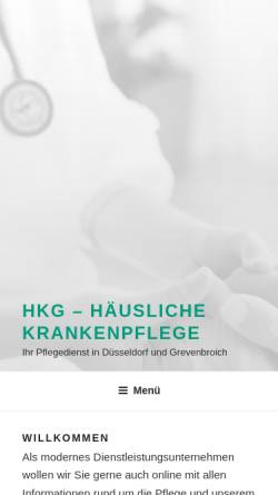 Vorschau der mobilen Webseite www.pflegedienste-hkg.de, HKG - Häusliche Krankenpflege