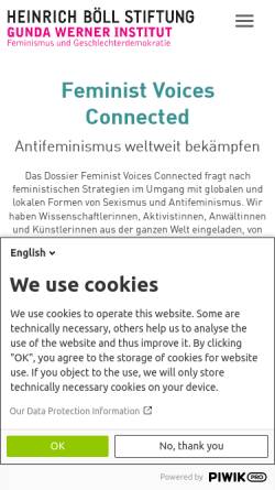 Vorschau der mobilen Webseite www.gwi-boell.de, Gunda-Werner-Institut für Feminismus und Geschlechterdemokratie