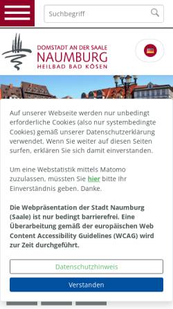 Vorschau der mobilen Webseite www.badkoesen.de, Kur- und Weinstadt Bad Kösen