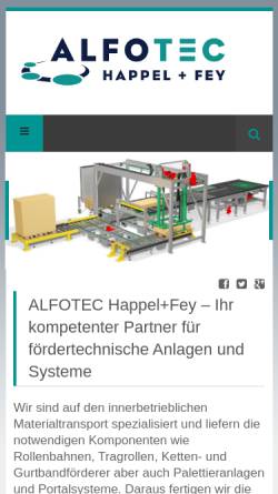 Vorschau der mobilen Webseite www.ahf-gmbh.com, Alfotec Happel und Fey GmbH