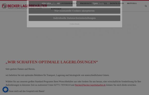 Vorschau von www.becker-behaelter.de, Becker Behälter GmbH