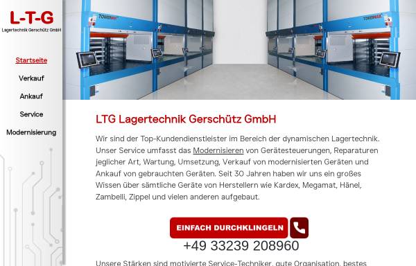 Vorschau von www.lagertechnik-gerschuetz.de, LTG Lagertechnik Gerschütz GmbH