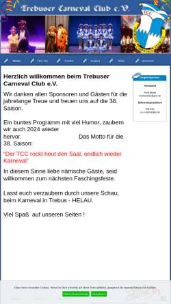 Vorschau der mobilen Webseite trebuser-cc.de, Trebuser Carnevals Club (TCC) e.V.