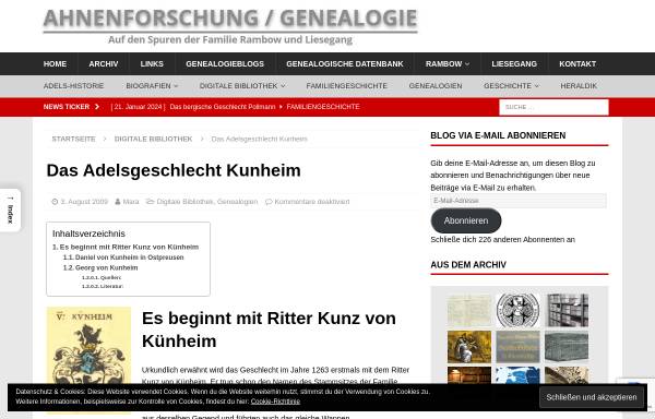 Vorschau von www.rambow.de, Kunheim / Künheim