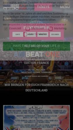Vorschau der mobilen Webseite www.airbeat-one.de, Airbeat-One Dance Festival