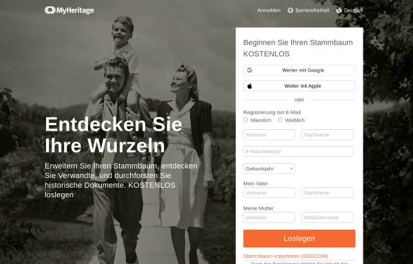 Vorschau von www.myheritage.de, MyHeritage