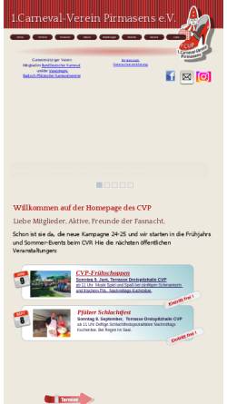 Vorschau der mobilen Webseite www.cvp-online.de, 1. Carneval-Verein Pirmasens