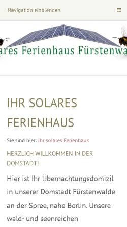 Vorschau der mobilen Webseite www.ferien-fw.de, Ferienhaus Fürstenwalde, Inhaberin Christina Schilsky