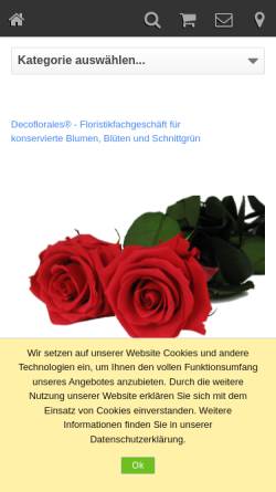 Vorschau der mobilen Webseite www.decoflorales.com, Decoflorales - Inh. Lothar Kirschenmann