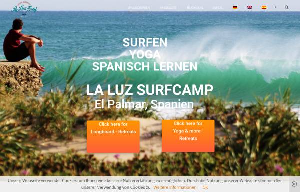 Vorschau von www.laluzsurf.com, LaLuz Surfcamp El Palmar, Andalusien, Spanien