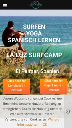Vorschau der mobilen Webseite www.laluzsurf.com, LaLuz Surfcamp El Palmar, Andalusien, Spanien