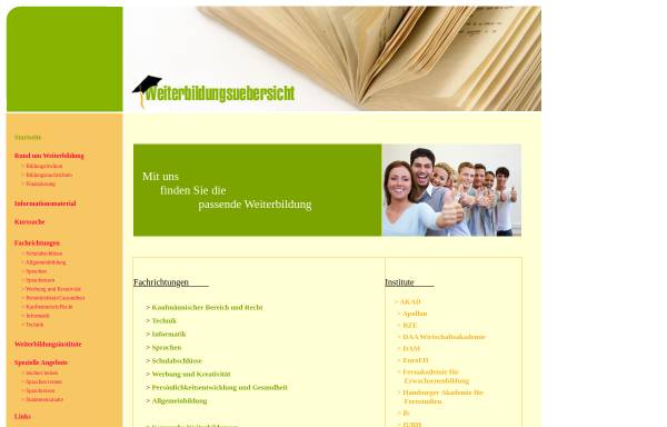 Vorschau von www.weiterbildungsuebersicht.de, Weiterbildungsuebersicht, Barbara Schreglmann