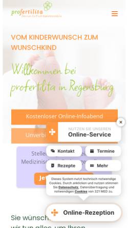 Vorschau der mobilen Webseite www.profertilita.de, Zentrum für Fruchtbarkeitsmedizin Profertilita