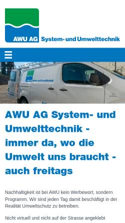 Vorschau der mobilen Webseite www.awu.ch, AWU Andreas Wiedmer Umwelttechnik