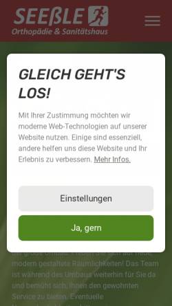 Vorschau der mobilen Webseite www.fussgesund.info, Seeßle Fußgesund GmbH
