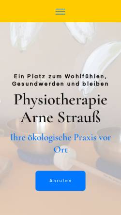 Vorschau der mobilen Webseite physiotherapie-arne-strauss.de, Physiotherapie Arne Strauss