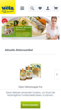 Vorschau der mobilen Webseite www.wela-suppen.de, Wela-Trognitz Fritz Busch GmbH & Co. KG