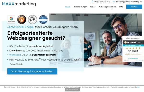 Vorschau von www.webdesigner-profi.de, MAXXmarketing GmbH