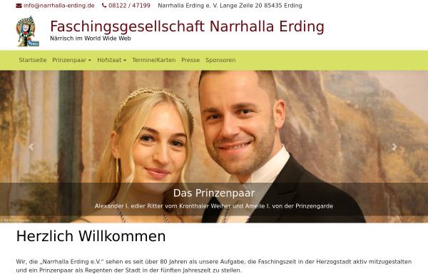 Vorschau von www.narrhalla-erding.de, Faschingsgesellschaft der Narrhalla Erding. e.V.