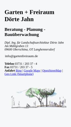 Vorschau der mobilen Webseite www.gartenfreiraum.de, Garten + Freiraum
