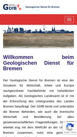 Vorschau der mobilen Webseite www.gdfb.de, Geologischer Dienst für Bremen