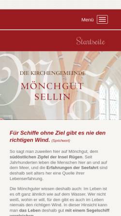 Vorschau der mobilen Webseite www.kirche-auf-moenchgut.de, Ev. Kirchengemeinde Groß Zicker