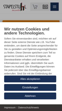 Vorschau der mobilen Webseite stapelstuhl.de, Stapelstuhl discount 24
