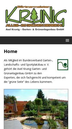 Vorschau der mobilen Webseite www.krunig.de, Axel Krunig Garten- und Grünanlagenbau GmbH