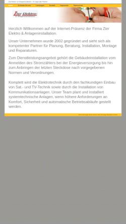 Vorschau der mobilen Webseite www.elektro-zier.de, Elektro– und Anlageninstallation Eckhard Zier