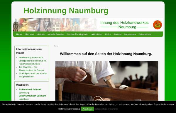 Vorschau von www.holzinnung-naumburg.de, Innung des Holzhandwerkes Naumburg