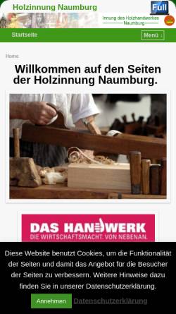 Vorschau der mobilen Webseite www.holzinnung-naumburg.de, Innung des Holzhandwerkes Naumburg