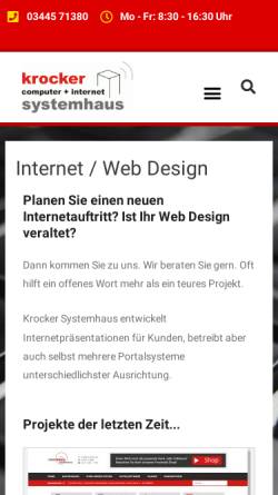 Vorschau der mobilen Webseite www.krocker-internetservice.de, Internetservice Tom Krocker