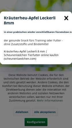 Vorschau der mobilen Webseite scheunenlaedchen.com, Scheunenlädchen, Karlheinz Leicht