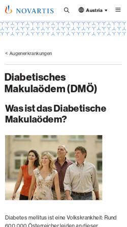Vorschau der mobilen Webseite www.novartis.at, Diabetisches Makulödem