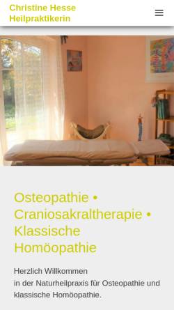 Vorschau der mobilen Webseite homöopathie-osteopathie.com, Christine Hesse