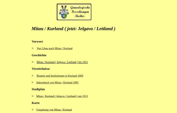 Vorschau von www.mitau.libau-kurland-baltikum.de, Mitau / Kurland ( Jelgava / Lettland ) vor 1914