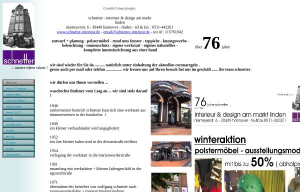 Vorschau von www.schnetter-interieur.de, Schnetter - Interieur und Design am Markt Linden