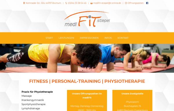 Vorschau von www.medifit-stiepel.de, Privatpraxis für Physiotherapie und Massage Markus Pickert