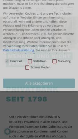 Vorschau der mobilen Webseite www.donner-reuschel.de, Reuschel & Co. Kommanditgesellschaft