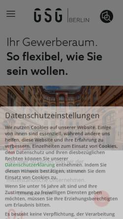 Vorschau der mobilen Webseite www.gsg.de, GSG Gewerbesiedlungs-Gesellschaft