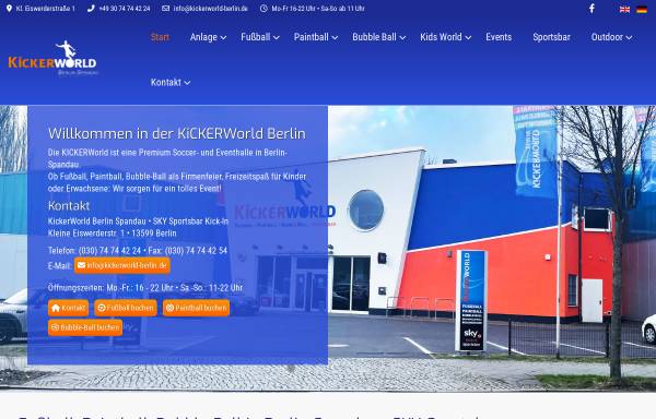 Vorschau von www.kickerworld-berlin.de, Hallen-Vermietung-Berlin