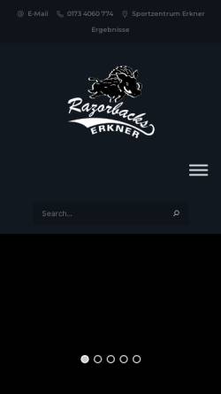 Vorschau der mobilen Webseite www.erkner-razorbacks.de, American Football Team Erkner-Razorbacks