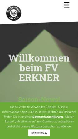 Vorschau der mobilen Webseite fv-erkner.de, Fußballverein Erkner 1920 e.V.