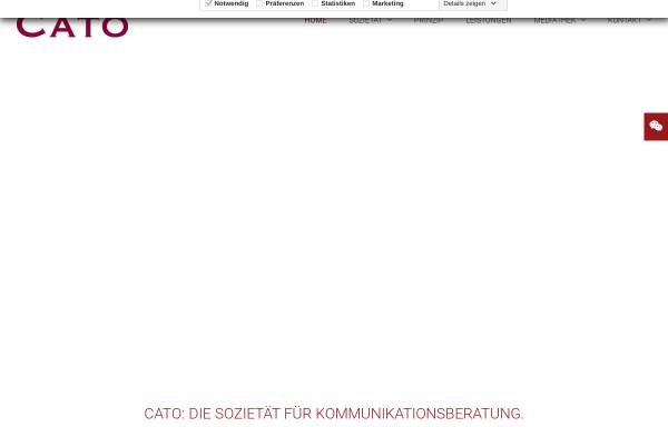 Vorschau von www.cato-sozietaet.de, Cato Sozietät für Kommunikationsberatung GmbH