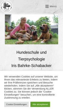 Vorschau der mobilen Webseite www.hundeschule-und-tierpflege.de, Iris Bahrke-Schabacker