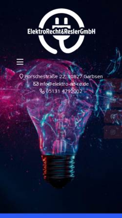 Vorschau der mobilen Webseite www.recht-elektro-anlagen.de, Recht Elektrotechnik GmbH
