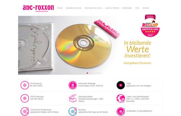 Vorschau von www.abc-roxxon.de, Abc-roxxon Medienservice GmbH