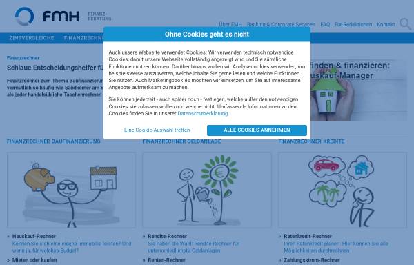 Vorschau von www.fmh.de, FMH Finanzberatung - Tools und Rechner