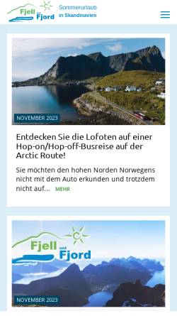 Vorschau der mobilen Webseite www.fjell-und-fjord.de, Fjell und Fjord Reisen